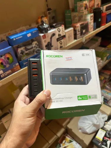 ESTAÇÃO DE CARREGAMENTO ROCOREN GaN 100W - 6 PORTAS