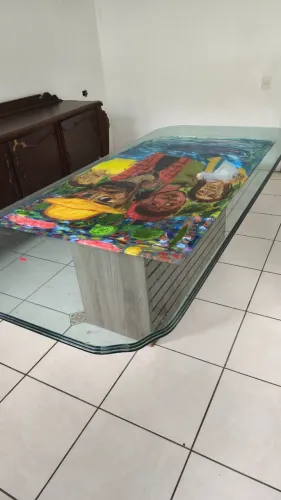 Mesa de vidro 10 lugares linda 