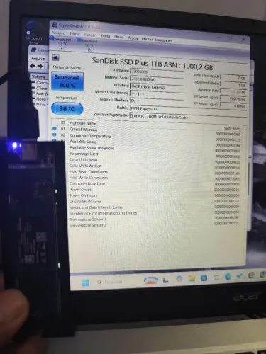 ssd 1tb nvme SanDisk 0h de uso. item: 0142026