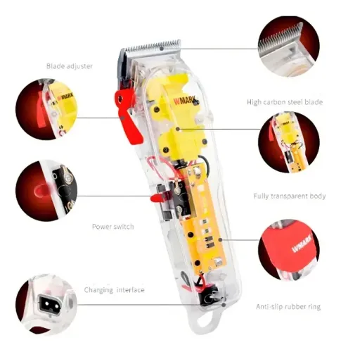 Maquina De Cortar Cabelo Wmark 410 Base De Carregamento