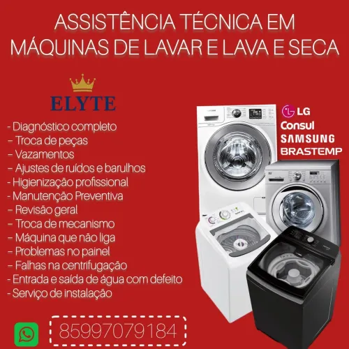 Serviços em máquinas de lavar