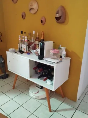 Buffet aparador branco laqueado para sala 90cm