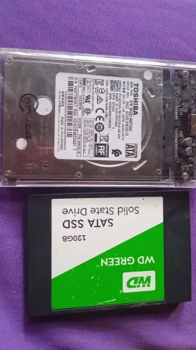 Hd externo 500 gigas e ssd 120 giga