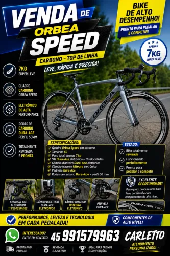 VENDO BIKE SPEED ORBEA - CARBONO - TOP DE LINHA