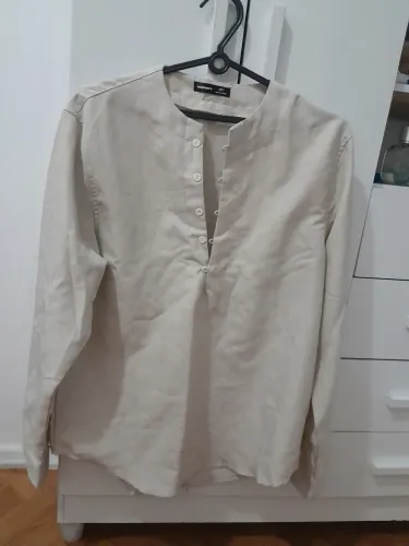Blusa Social Bege de Botões na frente Tam:40