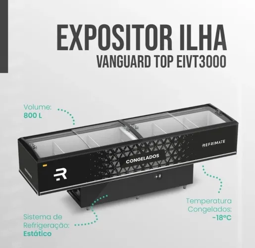 Expositor de congelados 3,00m iluminação led nova