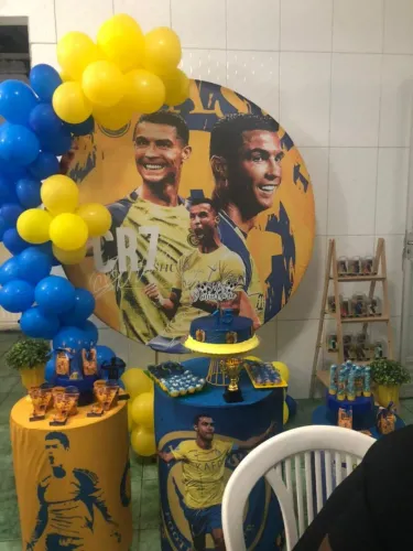 Capa para painel e cilindro de festa Cristiano Ronaldo