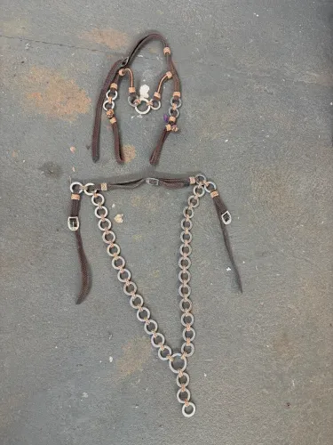 Cabeçada e peitoral de inox
