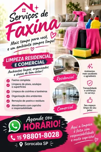 Precisando de uma ajudinha na faxina é só chamar!!!