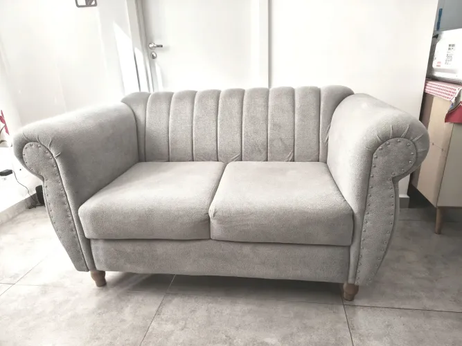 Sofa 2 lugares - Seminovo - 1,40 cm - cinza