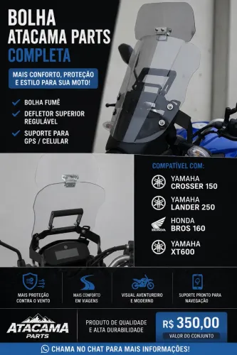 Bolha + defletor + suporte GPS. Atacama parts