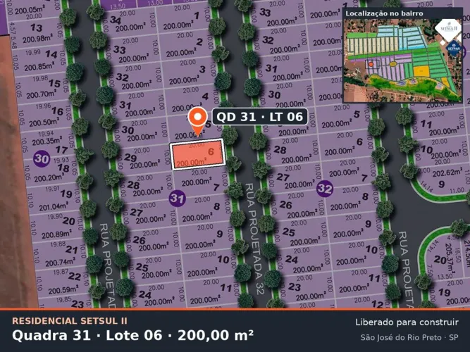Lote 200 m² no SetSul II  Zona Sul, perto da Washington Luiz