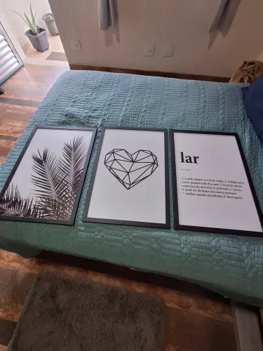 Kit 3 quadros decorativos 