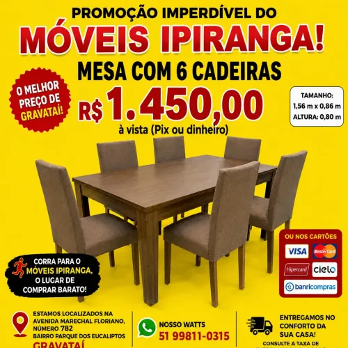 Mesa com 6 cadeiras