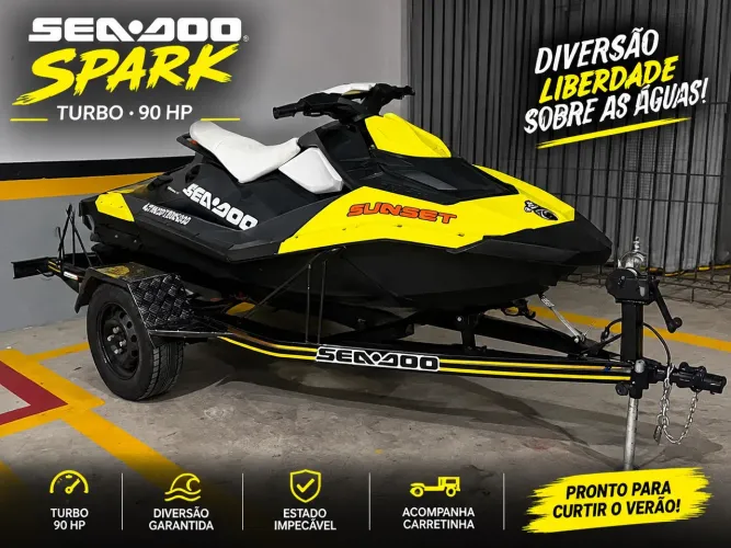 Jet Ski Sea Doo Spark Amarelo e Preto + Carretinha
