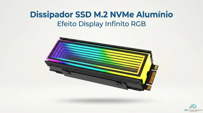 Dissipador SSD M.2 NVMe RGB Alumínio Display Infinito