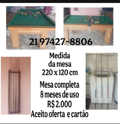 Mesa de sinuca completa nova