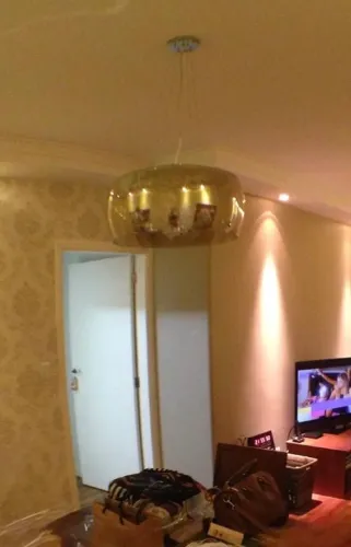 Lustre Pendente Plafon Cristal Âmbar 