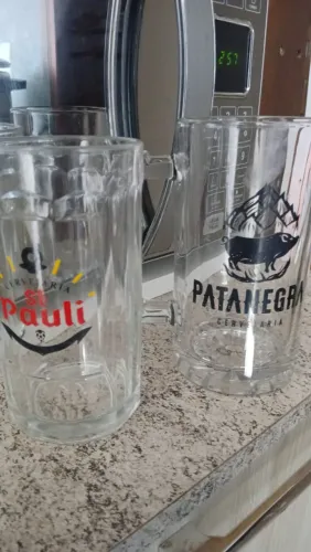 Canecas 5 Chopp Pata Negra e 1 St. Pauli 550 ml