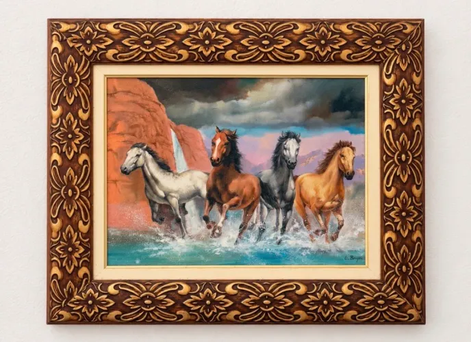 Quadro decorativo de cavalos