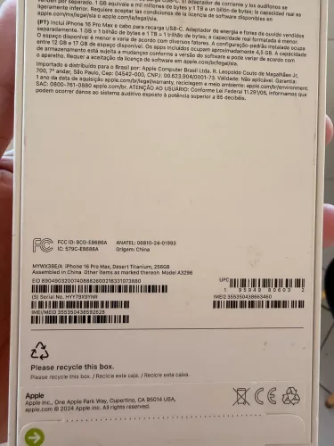 IPHONE 16 PRO MAX 256 GB LACRADO!