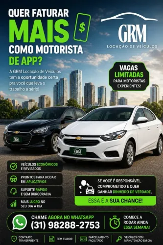 ALUGUEL DE VEICULOS PARA MOTORISTA DE APLICATIVO