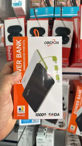 Carregador portatil Power Bank 10000 mAh Oberon - Carregador Portátil