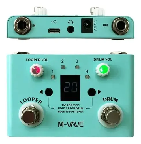 Pedal de Guitarra/Baixo M-Vave Lost Tempo (Efeito Looper e Bateria)