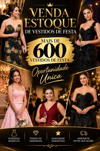 Estoque de vestidos de festa
