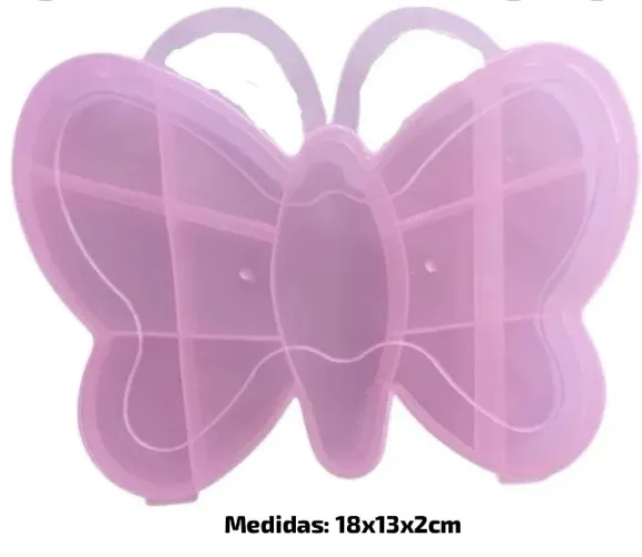 Organizador Miçangas Borboleta Rosa 13 Divisórias