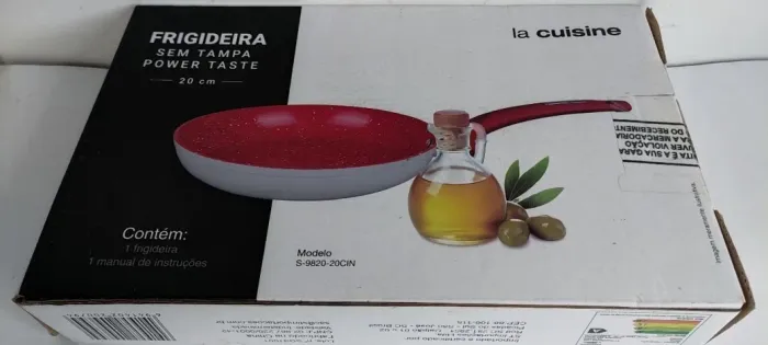 Frigideira Classic Home Dream Cook, sem tampa, 20cm vermelha, cerâmica antiaderente