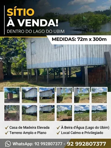 Venda de sítio dentro de lago
