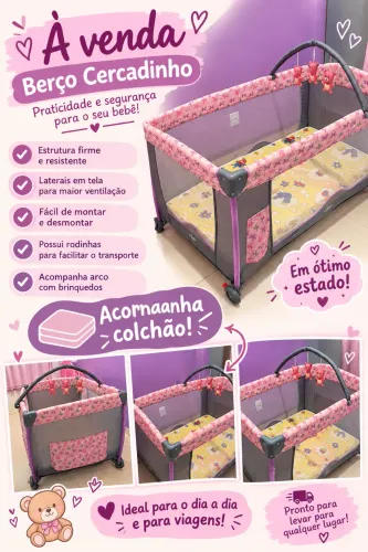 vende-se berço cercadinho, acompanha colchão está em ótimo estado