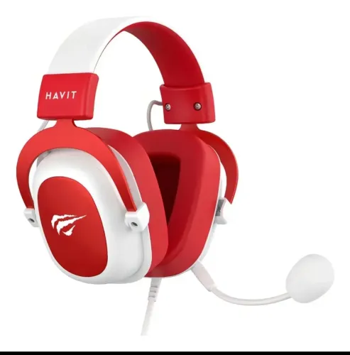 Gamer Havit-H2002D - Branco e Vermelho Headset