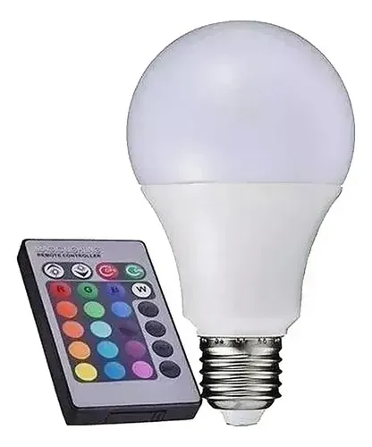 Lâmpada Muda Cor Controle Remoto Colorida Led Rgb 16 Cores