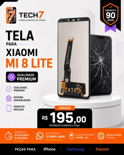 Tela Xiaomi Mi 8 LITE - Bom Custo-Beneficio com Garantia de 90 Dias
