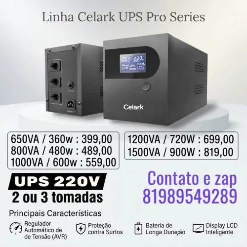 nobreak Celark 1500VA,1200VA,1000VA,800VA,600VA