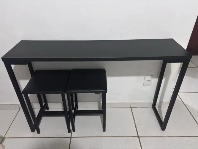 Aparador 120cm com 2 Banquetas Baixas - Conjunto