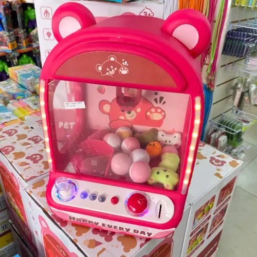 Brinquedo Máquina de Garra Infantil Pet Doll Machine com Luz, Som e Pelúcias