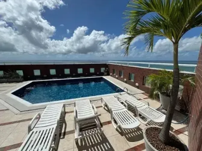 Lindo Apartamento Flat Mobiliado com Vista Para o mar Interatlântico Residence