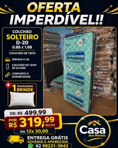 Colchão D-20 OFERTA CASA DOS MÓVEIS 