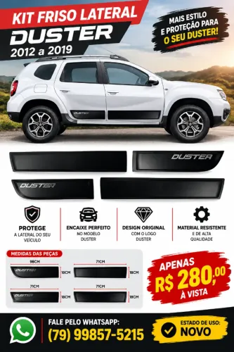 Kit Friso Lateral Renault Duster 2012 a 2019 - Novo - R$ 280