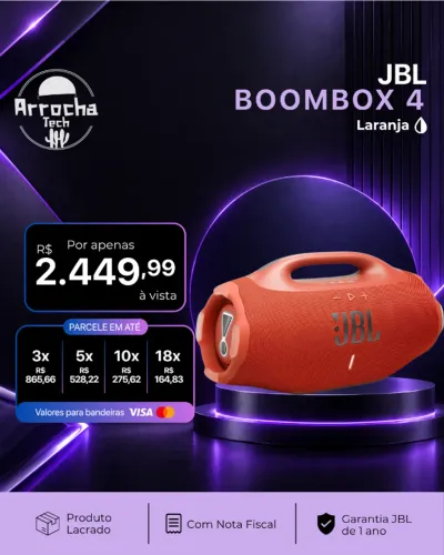 JBL - Caixa de Som Boombox 4 Laranja - Lacrado - Com NF - Garantia JBL de 1 ano