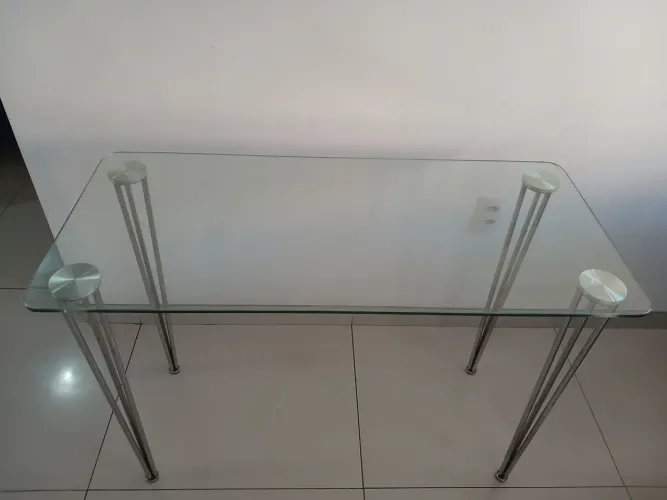Mesa retangular de vidro 