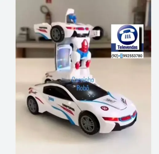 CARROS TRANSFORMERS POLICE QUE VIRA ROBÔ & EMITE SOM & LUZES BATE & VOLTA
