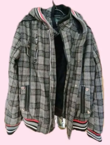 Jaqueta masculina lã acrílica