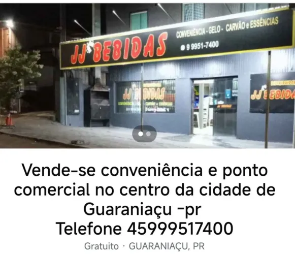 Vende-se conveniência mais ponto comercial no centro da cidade  Guaraniaçu -pr *