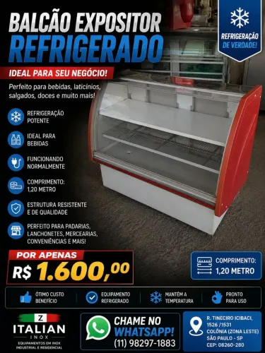 Balcão Expositor Refrigerado 1,50m em excelente estado