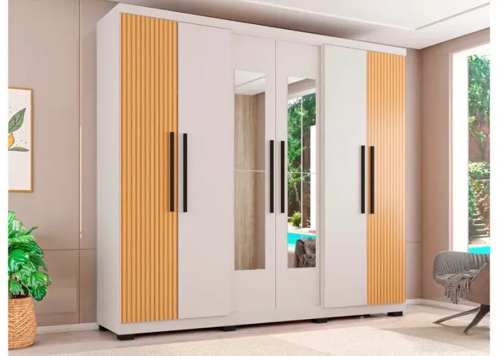 Guarda-Roupa Casal 6 Portas com Espelhos | Menos de 1 Ano