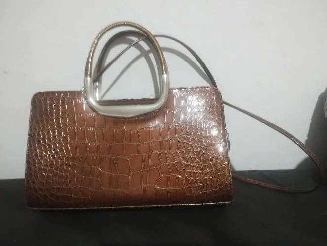 Bolsa imitação couro crocodilo